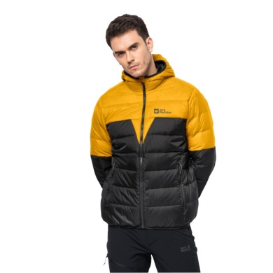 Jack Wolfskin Winter Down Jacket DNA Tundra Hoody with Hood (very warm, windproof) yellow Men